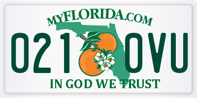 FL license plate 0210VU