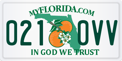FL license plate 0210VV