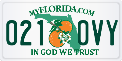 FL license plate 0210VY