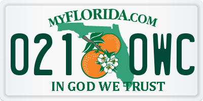 FL license plate 0210WC
