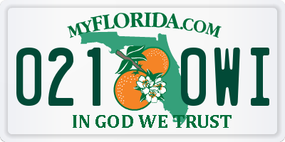 FL license plate 0210WI