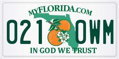 FL license plate 0210WM