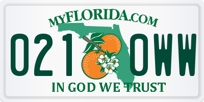 FL license plate 0210WW