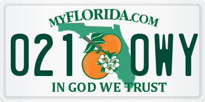 FL license plate 0210WY