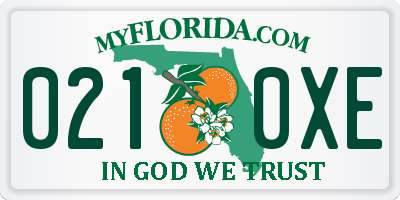 FL license plate 0210XE