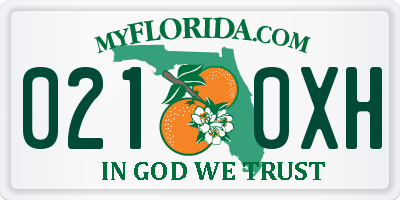 FL license plate 0210XH
