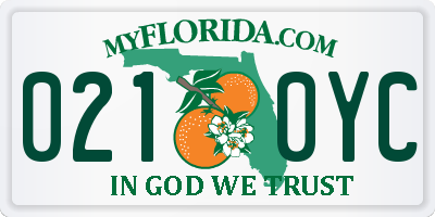 FL license plate 0210YC