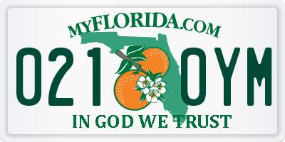 FL license plate 0210YM
