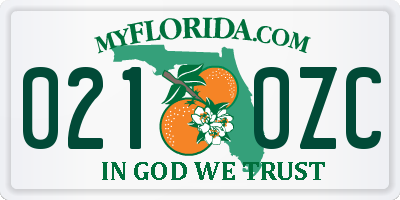 FL license plate 0210ZC
