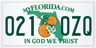 FL license plate 0210ZQ
