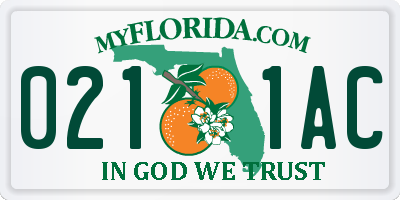 FL license plate 0211AC