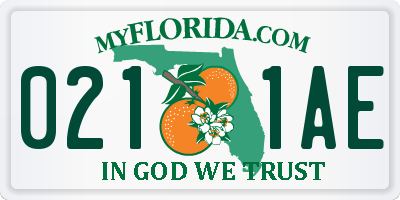 FL license plate 0211AE