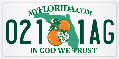 FL license plate 0211AG