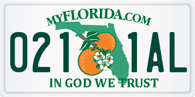 FL license plate 0211AL