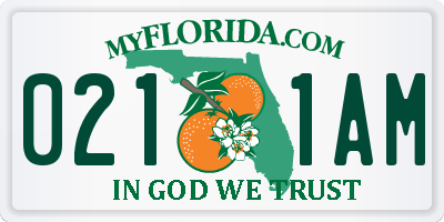 FL license plate 0211AM