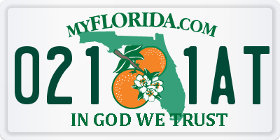 FL license plate 0211AT