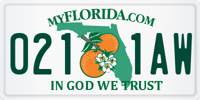 FL license plate 0211AW
