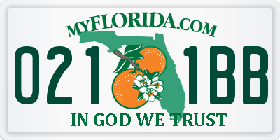 FL license plate 0211BB