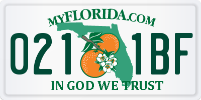 FL license plate 0211BF