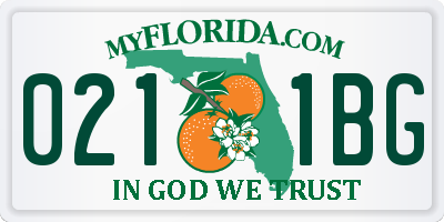 FL license plate 0211BG