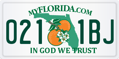 FL license plate 0211BJ