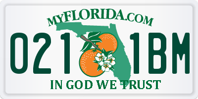 FL license plate 0211BM