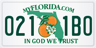 FL license plate 0211BO