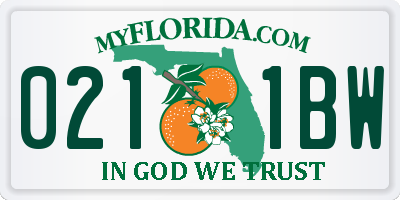 FL license plate 0211BW