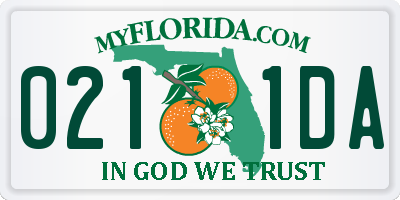FL license plate 0211DA