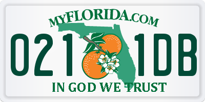 FL license plate 0211DB