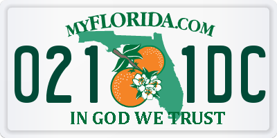 FL license plate 0211DC