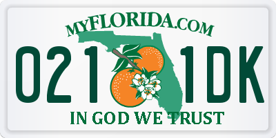 FL license plate 0211DK