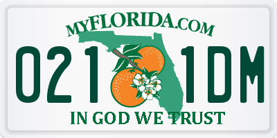 FL license plate 0211DM