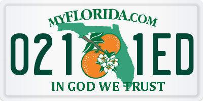 FL license plate 0211ED