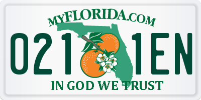 FL license plate 0211EN