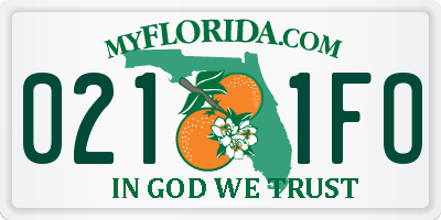 FL license plate 0211FO