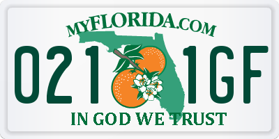 FL license plate 0211GF