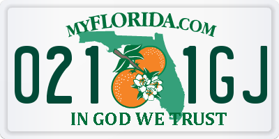 FL license plate 0211GJ