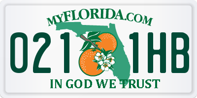 FL license plate 0211HB