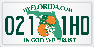 FL license plate 0211HD