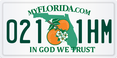 FL license plate 0211HM