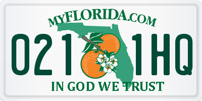FL license plate 0211HQ