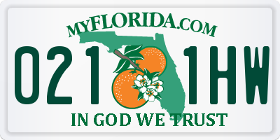 FL license plate 0211HW