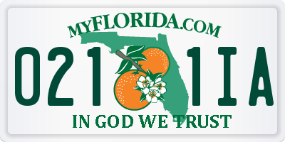 FL license plate 0211IA