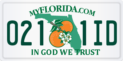 FL license plate 0211ID