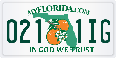 FL license plate 0211IG
