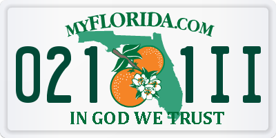 FL license plate 0211II