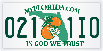 FL license plate 0211IO