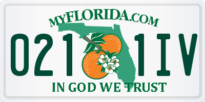 FL license plate 0211IV