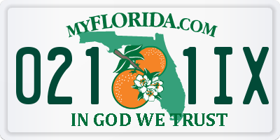 FL license plate 0211IX